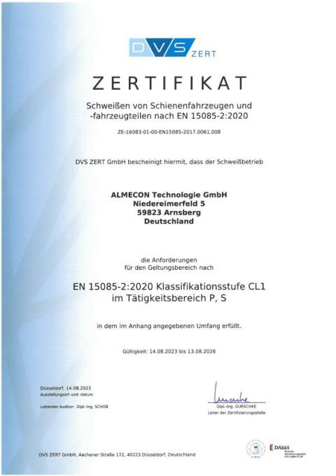 DIN EN ISO 15085-2 CL1 