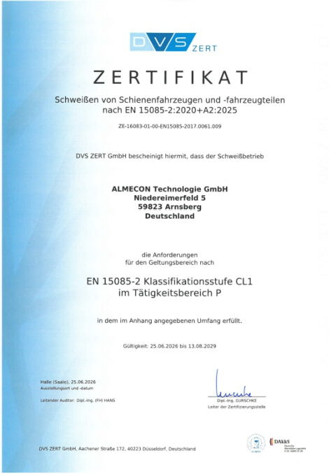 EN 15085-2 Klassifikationsstufe CL1 