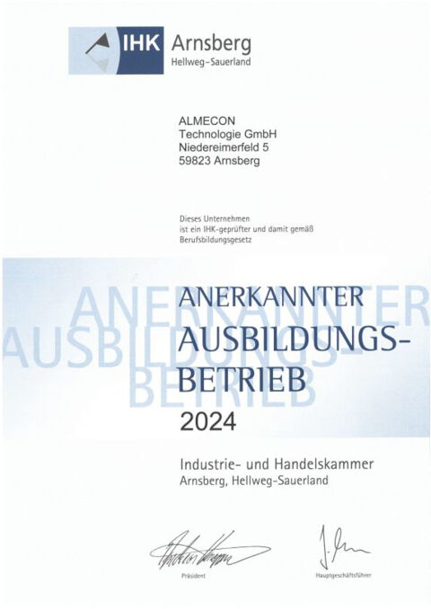 IHK Ausbildungsbetrieb 2024 