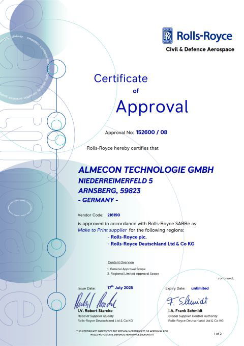 Certificate of Approval 152600/08 