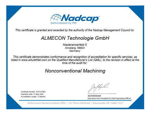 Nadcap Nonconventional Machining 